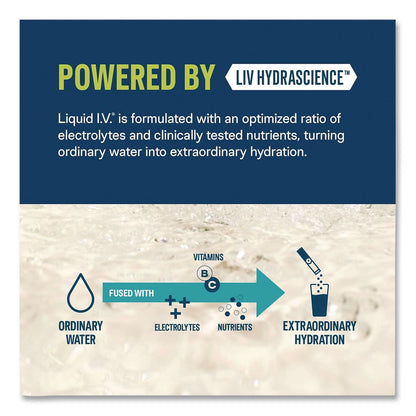 LIQUID I.V.® Hydration Multiplier, Passion Fruit, 0.56 oz Stick, 15/Pack (LQVEHC47496)