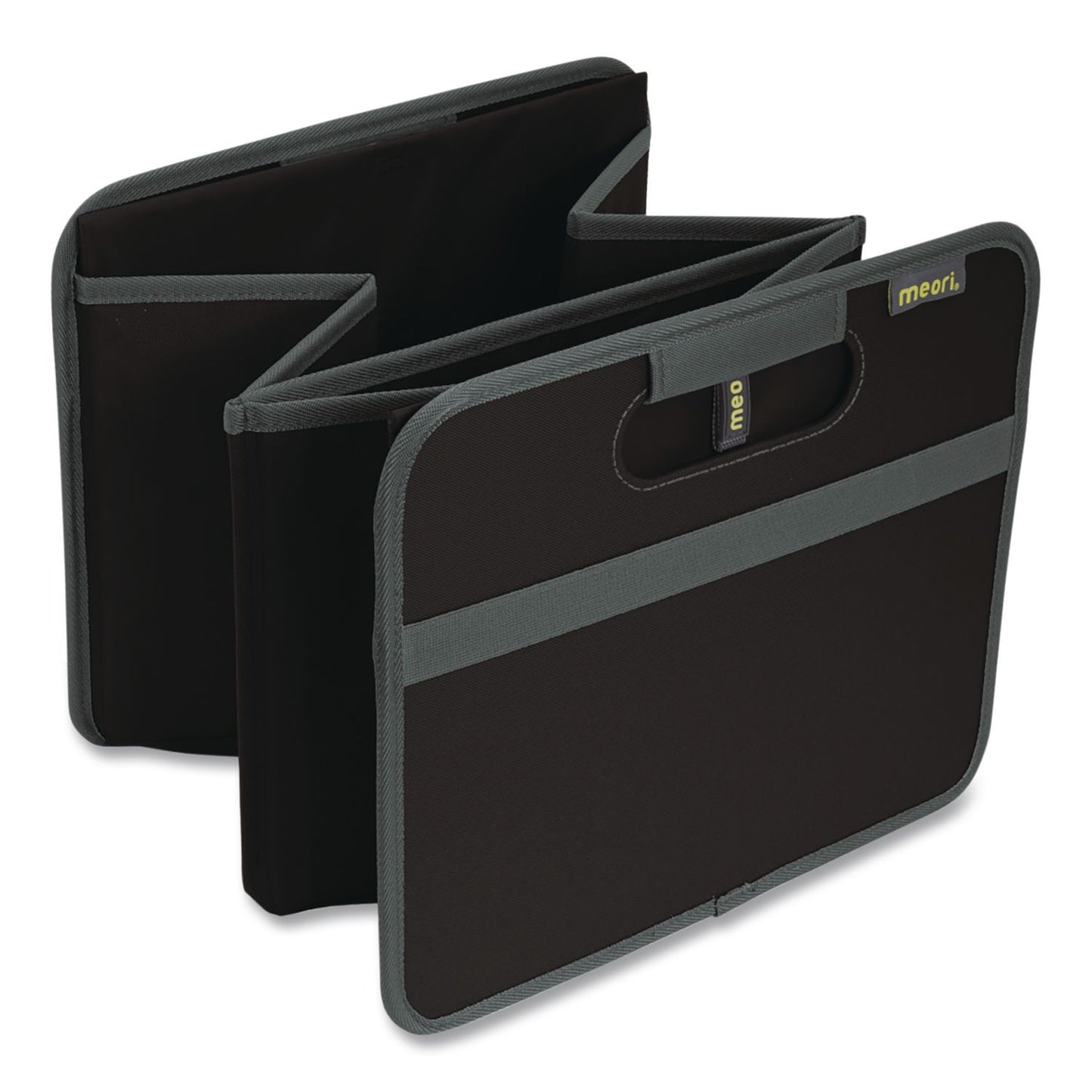 meori® Classic Foldable Storage Box, Large, 2 Sections, 12.6 x 19.69 x 10.83, Lava Black (MOIA100001)