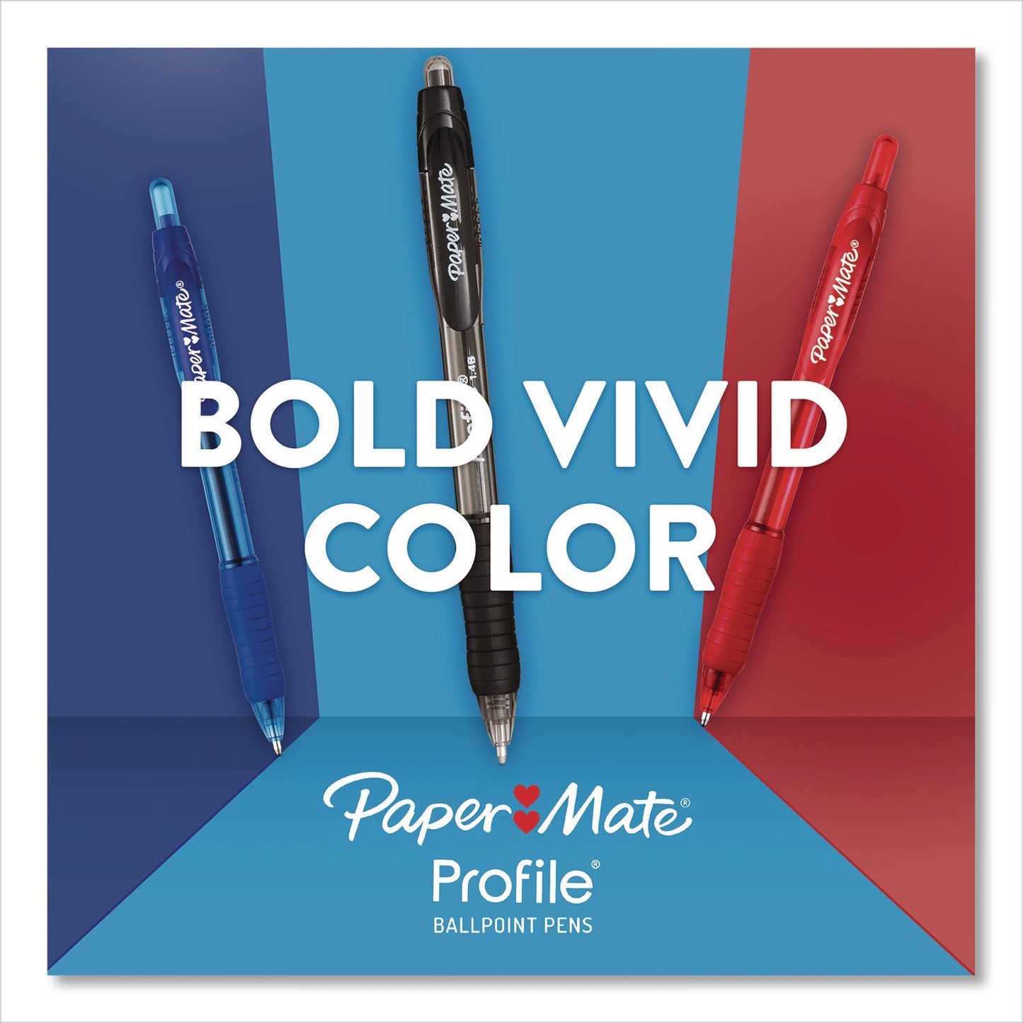 Paper Mate® Profile Ballpoint Pen, Retractable, Bold 1.4 mm, Black Ink, Smoke/Black Barrel, 8/Pack (PAP1960667)