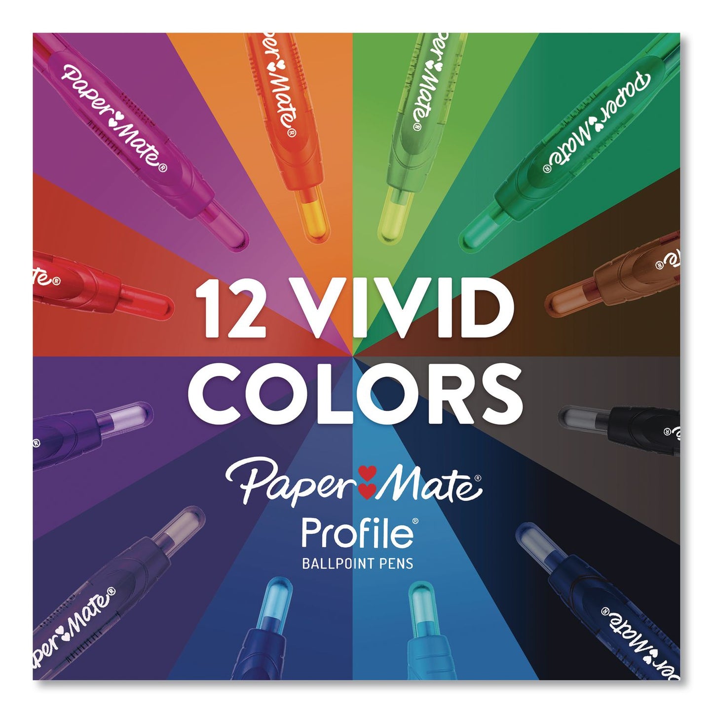 Paper Mate® Profile Ballpoint Pen, Retractable, Bold 1.4 mm, Black Ink, Smoke/Black Barrel, 8/Pack (PAP1960667)