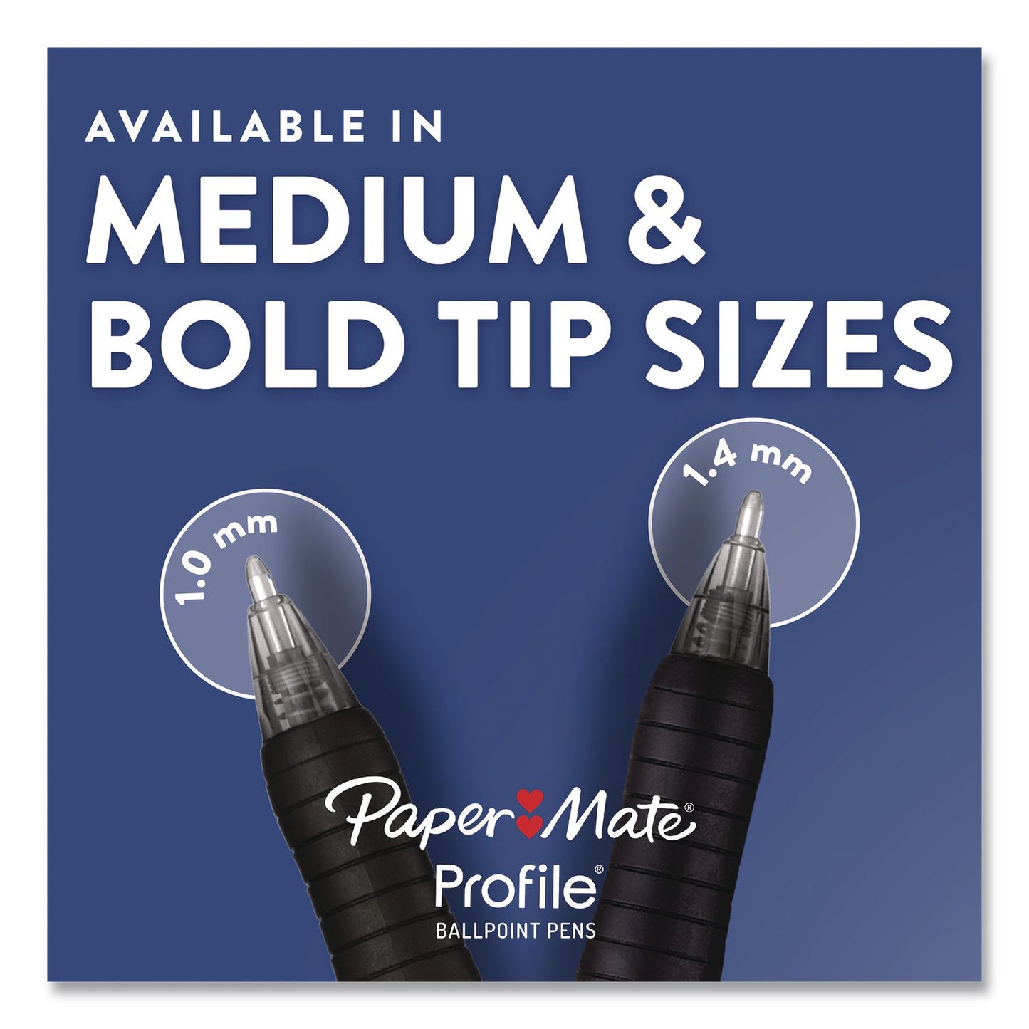 Paper Mate® Profile Ballpoint Pen, Retractable, Bold 1.4 mm, Black Ink, Smoke/Black Barrel, 8/Pack (PAP1960667)