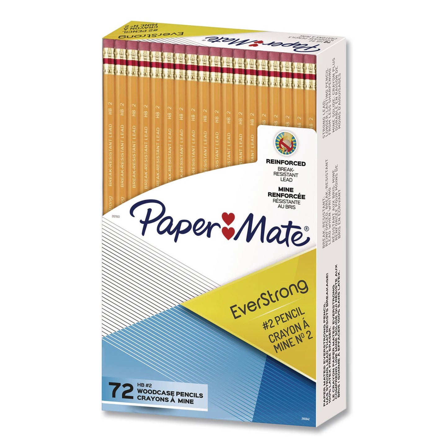 Paper Mate® EverStrong #2 Woodcase Pencils, HB (#2), Black Lead, Yellow Barrel, 72/Pack (PAP2105642)