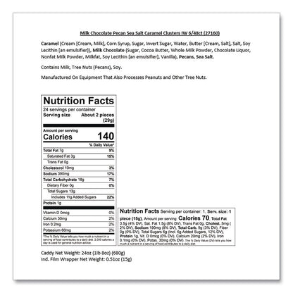Sanders® Small Batch Wonders Snack-Size Sea Salt Caramel Pecan Cluster, 48 Pieces, 24 oz Box (NDEMRY27160)