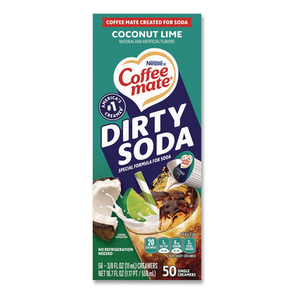 Coffee mate® Dirty Soda Coconut Lime Dairy-Free Liquid Creamer, 0.38 oz Mini Cup, 50/Box (NES33540)