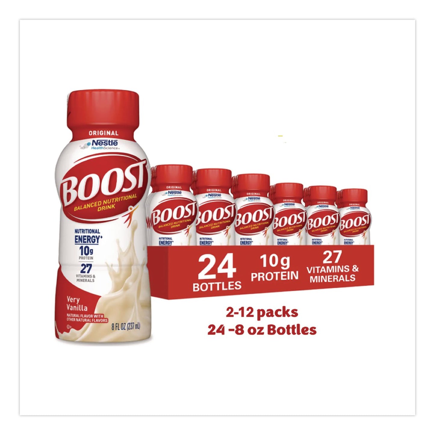 Boost® Original Nutritional Drink, Very Vanilla, 8 oz Bottle, 24/Carton (NESZHC02802)