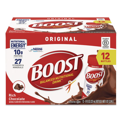 Boost® Original Nutritional Drink, Rich Chocolate, 8 oz Bottle, 24/Carton (NESZHC48120)