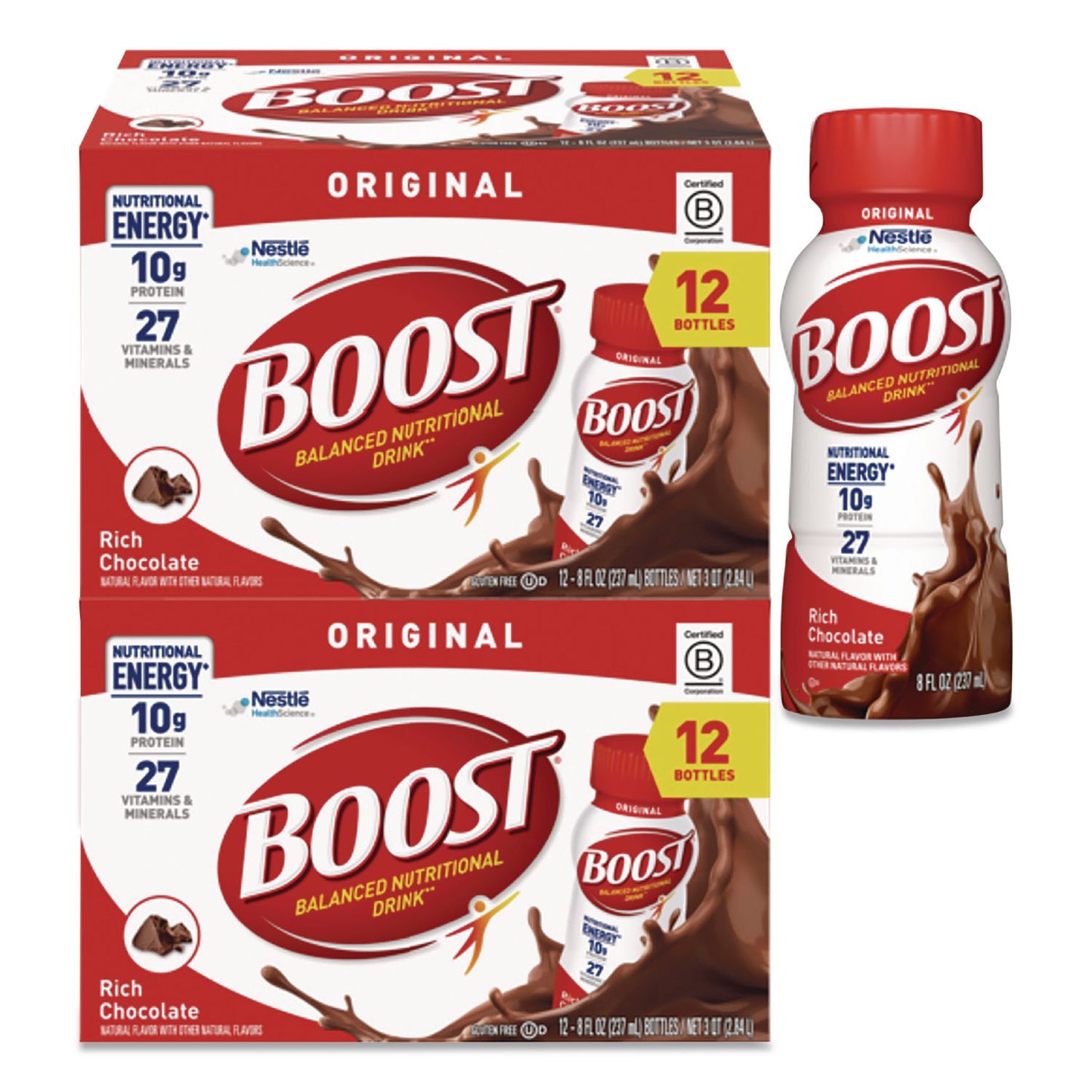 Boost® Original Nutritional Drink, Rich Chocolate, 8 oz Bottle, 24/Carton (NESZHC48120)