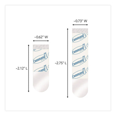 Command™ Damage-Free Hanging Clear Refill Strips, Value Pack Assortment: (8) Medium(0.73" x 2.75"), (8) Small (0.62" x 2.12"), 16/Pack (MMM17200CLR16ES)