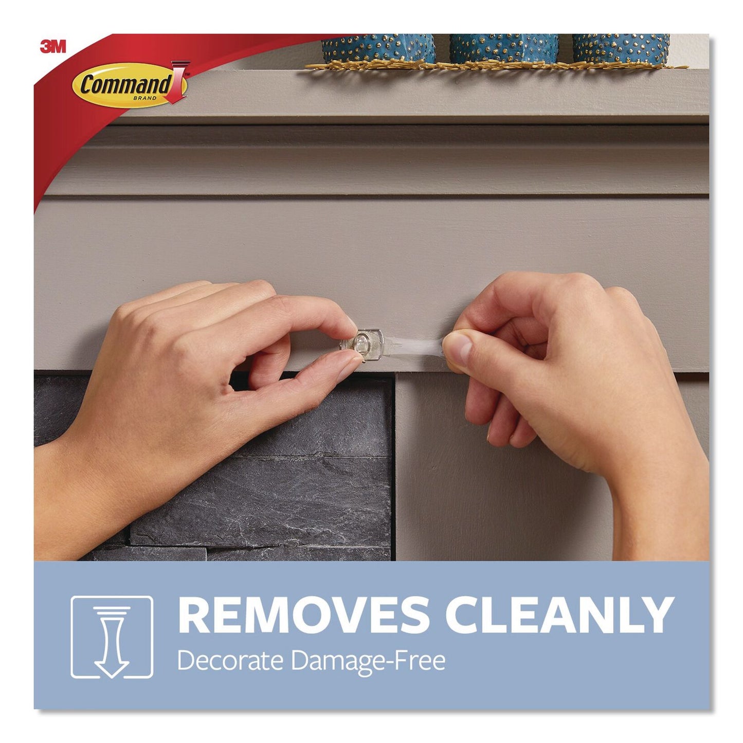 Command™ Damage-Free Hanging Clear Refill Strips, Value Pack Assortment: (8) Medium(0.73" x 2.75"), (8) Small (0.62" x 2.12"), 16/Pack (MMM17200CLR16ES)