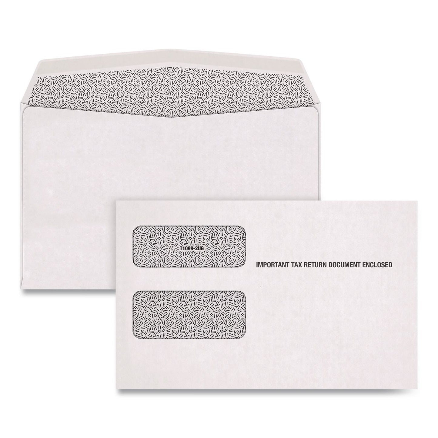Adams® Double Window Tax Form Envelopes, Commercial Flap, Gummed Closure, 5.63 x 9, White, 100/Pack (ABF7956ES)