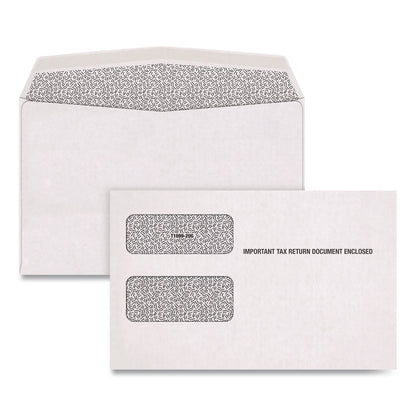 Adams® Double Window Tax Form Envelopes, Commercial Flap, Gummed Closure, 5.63 x 9, White, 100/Pack (ABF7956ES)