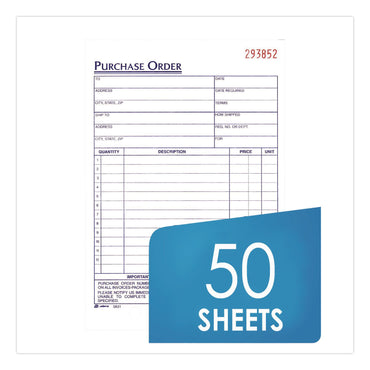 Adams® Multipart Purchase Order Pad, Three Part Carbonless, 5.56 x 8.44, 50 Forms Total (ABFTC583110EA)