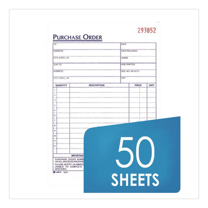 Adams® Multipart Purchase Order Pad, Three Part Carbonless, 5.56 x 8.44, 50 Forms Total (ABFTC583110EA)