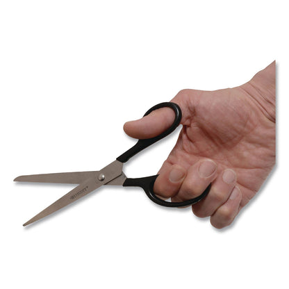 Westcott® Straight Contract Scissors, 8" Long, 3" Cut Length, Straight Black Handle, 144/Carton (ACM10572CT)