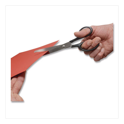 Westcott® Straight Contract Scissors, 8" Long, 3" Cut Length, Straight Black Handle, 144/Carton (ACM10572CT)