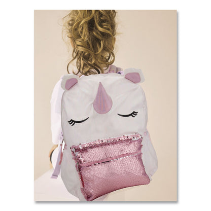 Accessory Innovations Adorable Unicorn Backpack, 12 x 5 x 16, White/Pink (AEIB21GC49266ST)