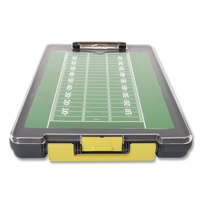 Dexas® ClearView Clipcase Storage Clipboard, 0.35" Clip Capacity, Holds 8.87 x 12.25 Sheets, Gray/Yellow (DSE5717803)