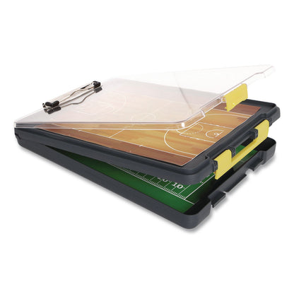 Dexas® ClearView Clipcase Storage Clipboard, 0.35" Clip Capacity, Holds 8.87 x 12.25 Sheets, Gray/Yellow (DSE5717803)