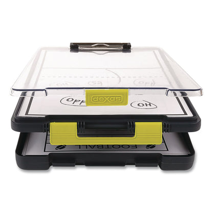 Dexas® ClearView Clipcase Storage Clipboard, 0.35" Clip Capacity, Holds 8.87 x 12.25 Sheets, Gray/Yellow (DSE5717803)