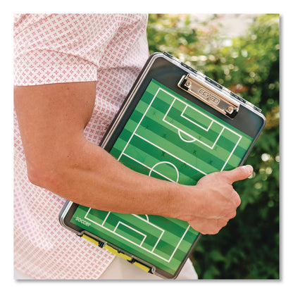 Dexas® ClearView Clipcase Storage Clipboard, 0.35" Clip Capacity, Holds 8.87 x 12.25 Sheets, Gray/Yellow (DSE5717803)