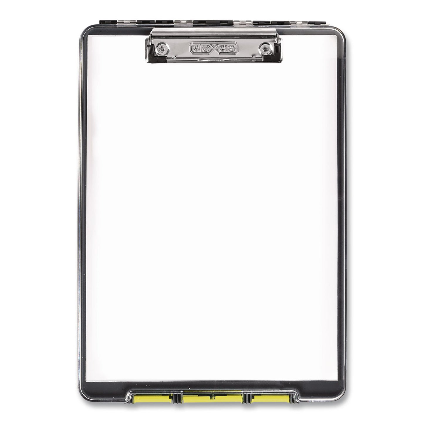 Dexas® ClearView Clipcase Storage Clipboard, 0.35" Clip Capacity, Holds 8.87 x 12.25 Sheets, Gray/Yellow (DSE5717803)
