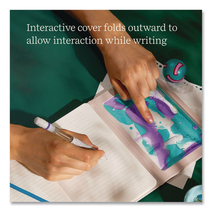 Lifelines® Shake It Up Sensory Journal, Interactive Blue/Purple Color-Fusing Oil Ocean, Wide/Legal Rule, Cream Cover, (80) 8 x 5 Sheets (LLN160109)