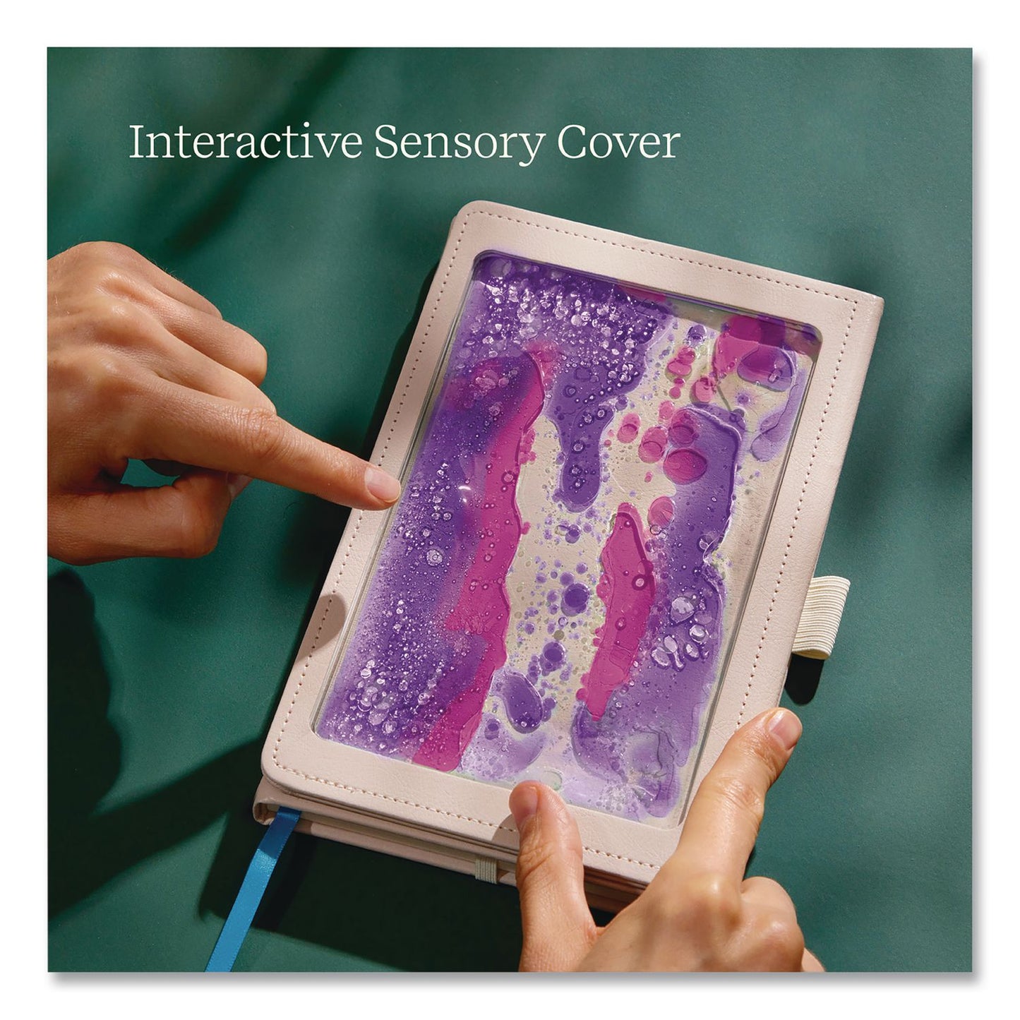 Lifelines® Shake It Up Sensory Journal, Interactive Purple/Pink Color-Fusing Oil Ocean, Wide/Legal Rule, Cream Cover, (80) 8 x 5 Sheets (LLN160110)