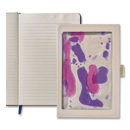 Lifelines® Shake It Up Sensory Journal, Interactive Purple/Pink Color-Fusing Oil Ocean, Wide/Legal Rule, Cream Cover, (80) 8 x 5 Sheets (LLN160110)