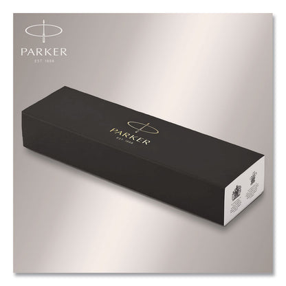 Parker® IM Fountain Pen with Gift Box, Medium Fountain Nib, Blue Ink, Black Lacquer/Gold Barrel (PAR1931645)
