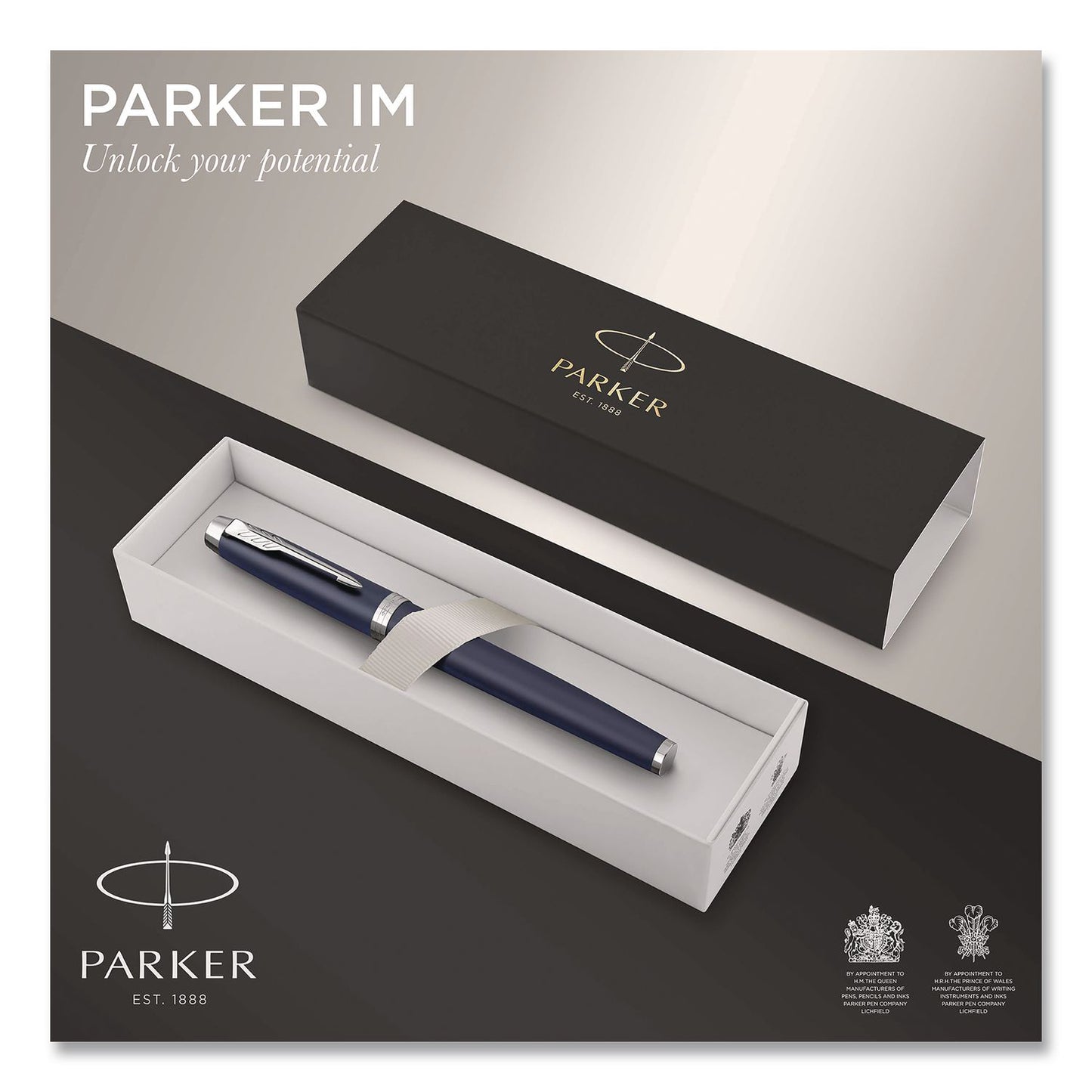 Parker® IM Premium Rollerball Pen, Gift Box, Stick, Fine 0.7 mm, Black Ink, Black/Chrome Barrel (PAR1931661)