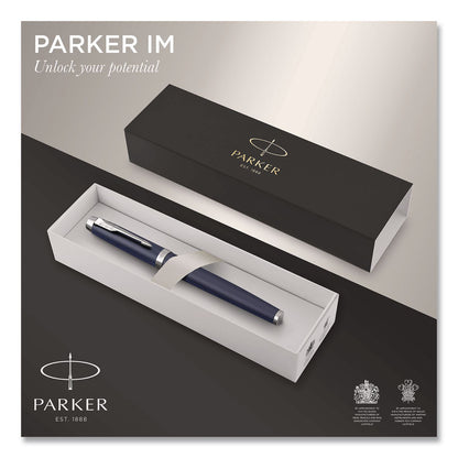 Parker® IM Premium Rollerball Pen, Gift Box, Stick, Fine 0.7 mm, Black Ink, Black/Chrome Barrel (PAR1931661)