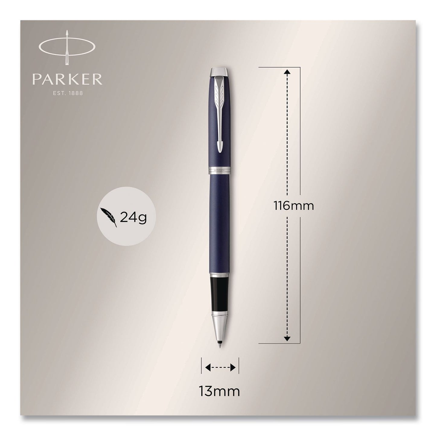 Parker® IM Premium Rollerball Pen, Gift Box, Stick, Fine 0.7 mm, Black Ink, Black/Chrome Barrel (PAR1931661)