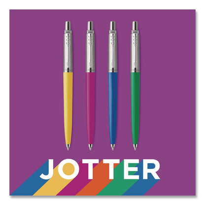 Parker® Jotter Ballpoint Pen, Spirit of the 1990s Collection, Retractable, Medium 0.7 mm, Black Ink, Assorted Barrel Colors, 4/Pack (PAR2084405)