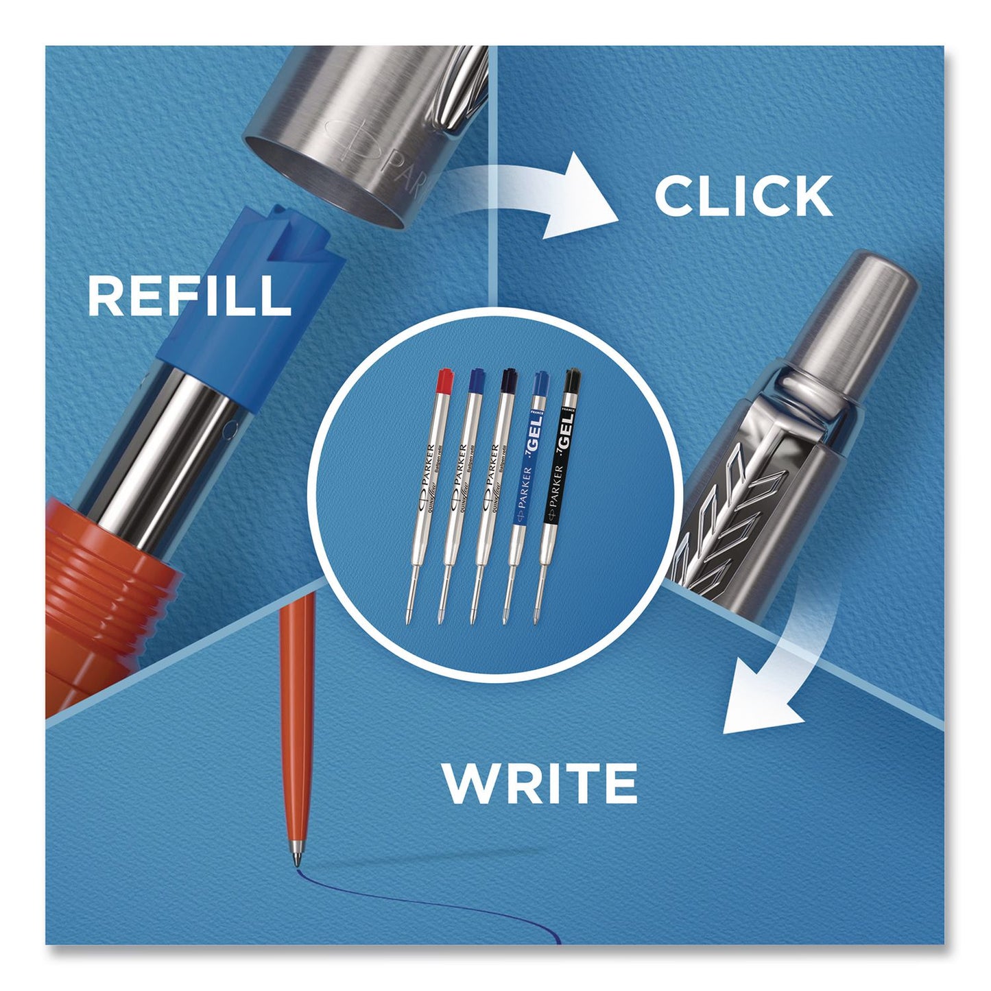 Parker® Jotter Ballpoint Pen, Spirit of the 1990s Collection, Retractable, Medium 0.7 mm, Black Ink, Assorted Barrel Colors, 4/Pack (PAR2084405)