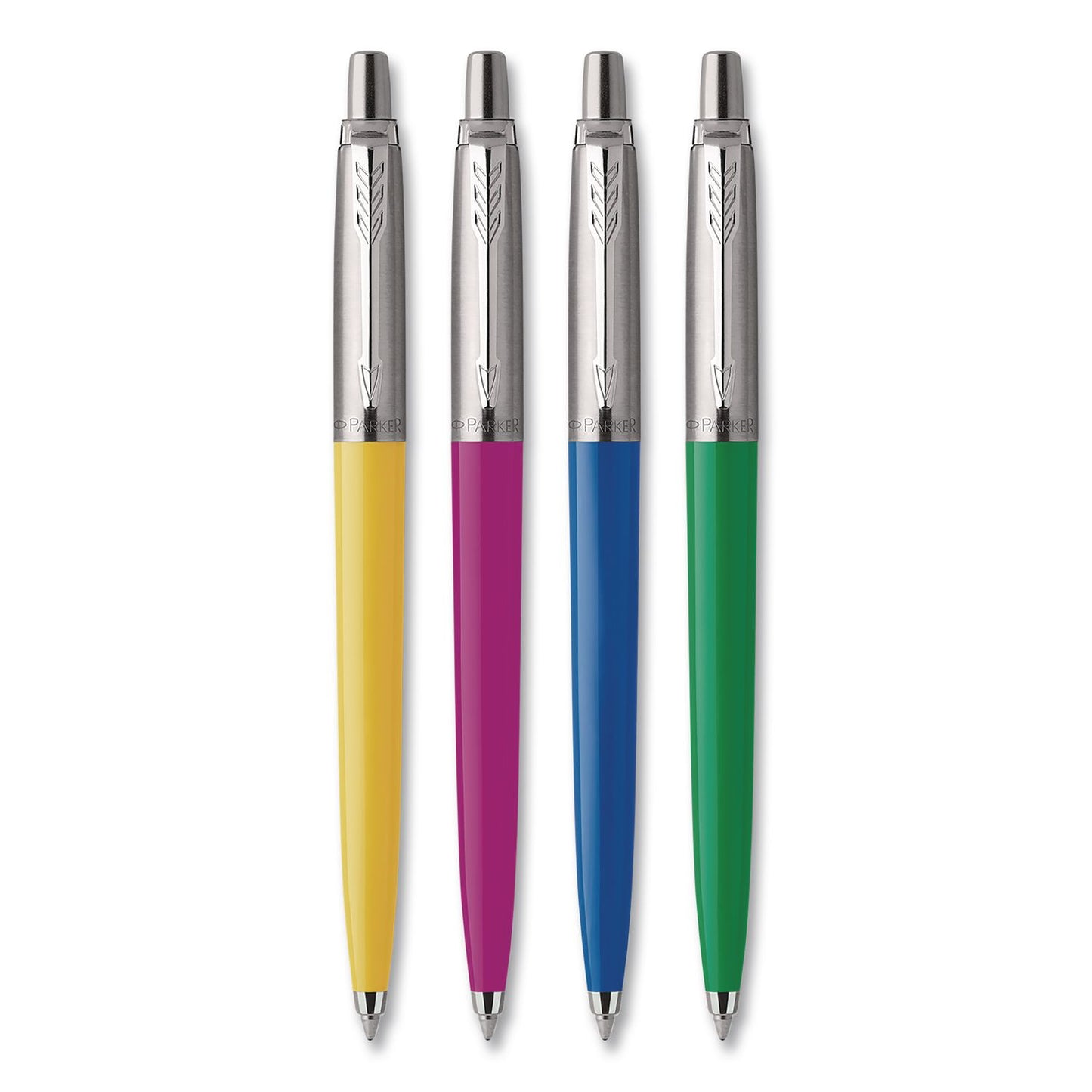 Parker® Jotter Ballpoint Pen, Spirit of the 1990s Collection, Retractable, Medium 0.7 mm, Black Ink, Assorted Barrel Colors, 4/Pack (PAR2084405)