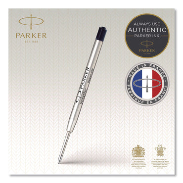 Parker® Quinkflow Refill for Parker Ballpoint Pen, Medium Conical Tip, Black Ink, 10/Pack (PAR2119153)