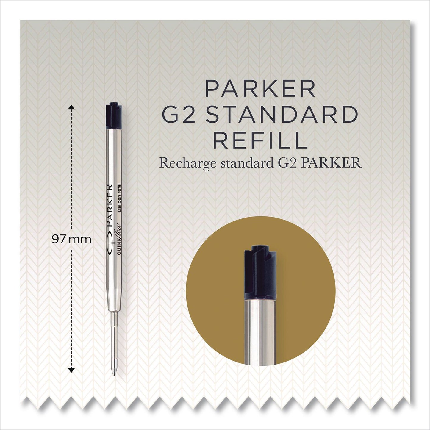 Parker® Quinkflow Refill for Parker Ballpoint Pen, Medium Conical Tip, Black Ink, 10/Pack (PAR2119153)