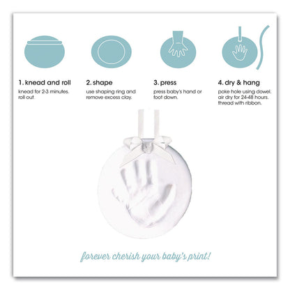 pearhead® Babyprints Handprint or Footprint Keepsake Ornament Kit, 100% Baby Safe Impression Material/Shaping Ring/Ribbon/Pin (PEH50020)