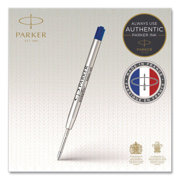 Parker® Quinkflow Refill for Parker Ballpoint Pen, Medium Conical Tip, Blue Ink, 10/Pack (PAR2119154)