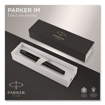 Parker® IM Rollerball Pen, Monochrome Collection, Stick, Fine, Black Ink, Matte Black/PVD Barrel (PAR2127743)