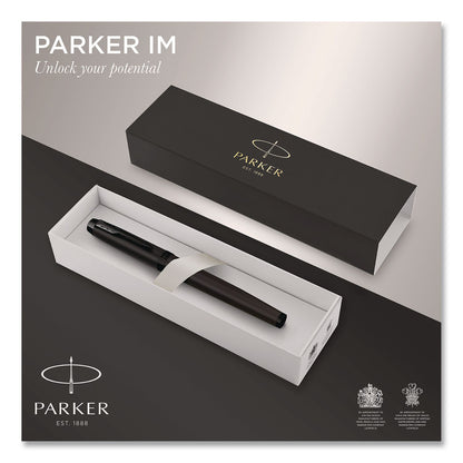 Parker® IM Rollerball Pen, Monochrome Collection, Stick, Fine, Black Ink, Matte Black/PVD Barrel (PAR2127743)