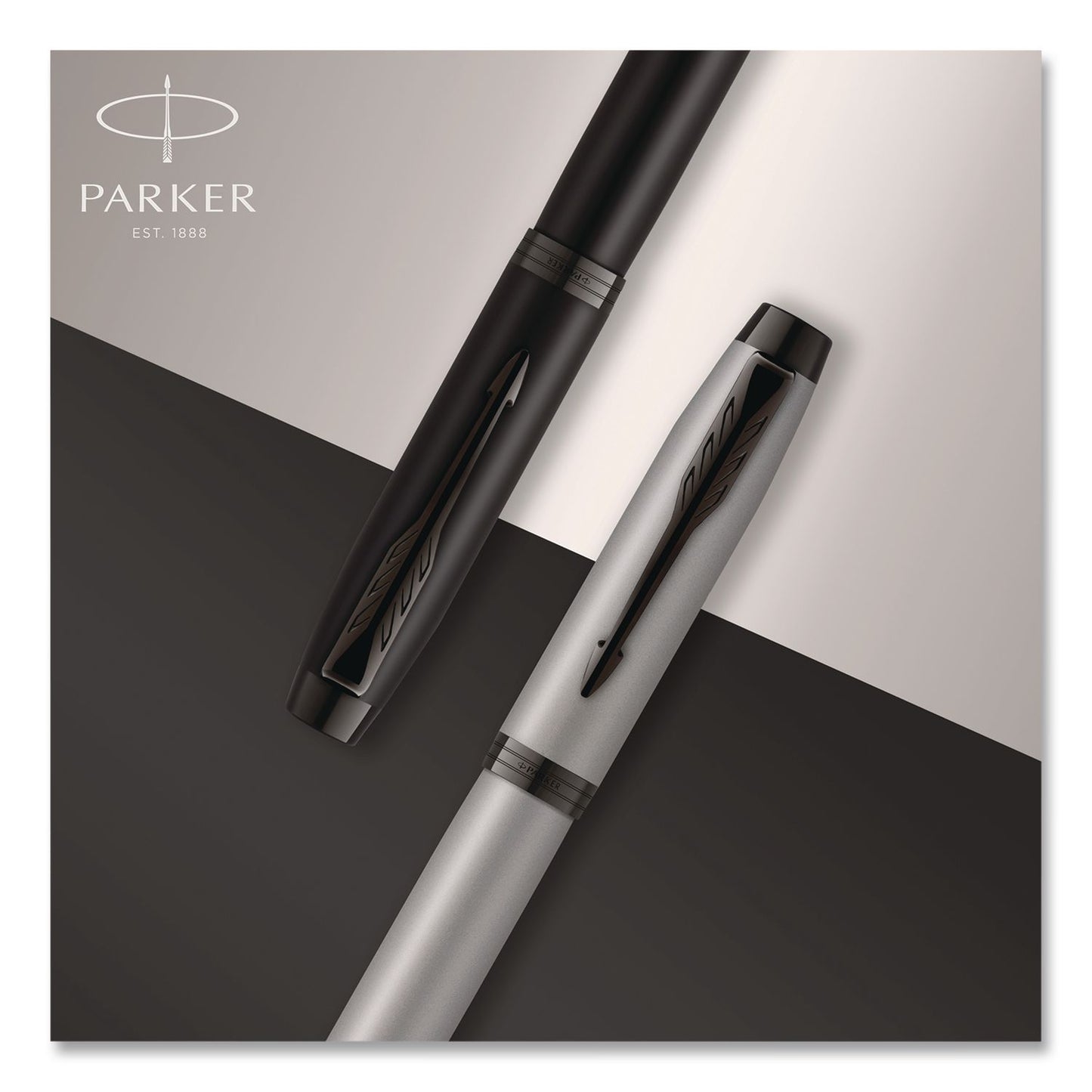 Parker® IM Rollerball Pen, Monochrome Collection, Stick, Fine, Black Ink, Matte Black/PVD Barrel (PAR2127743)