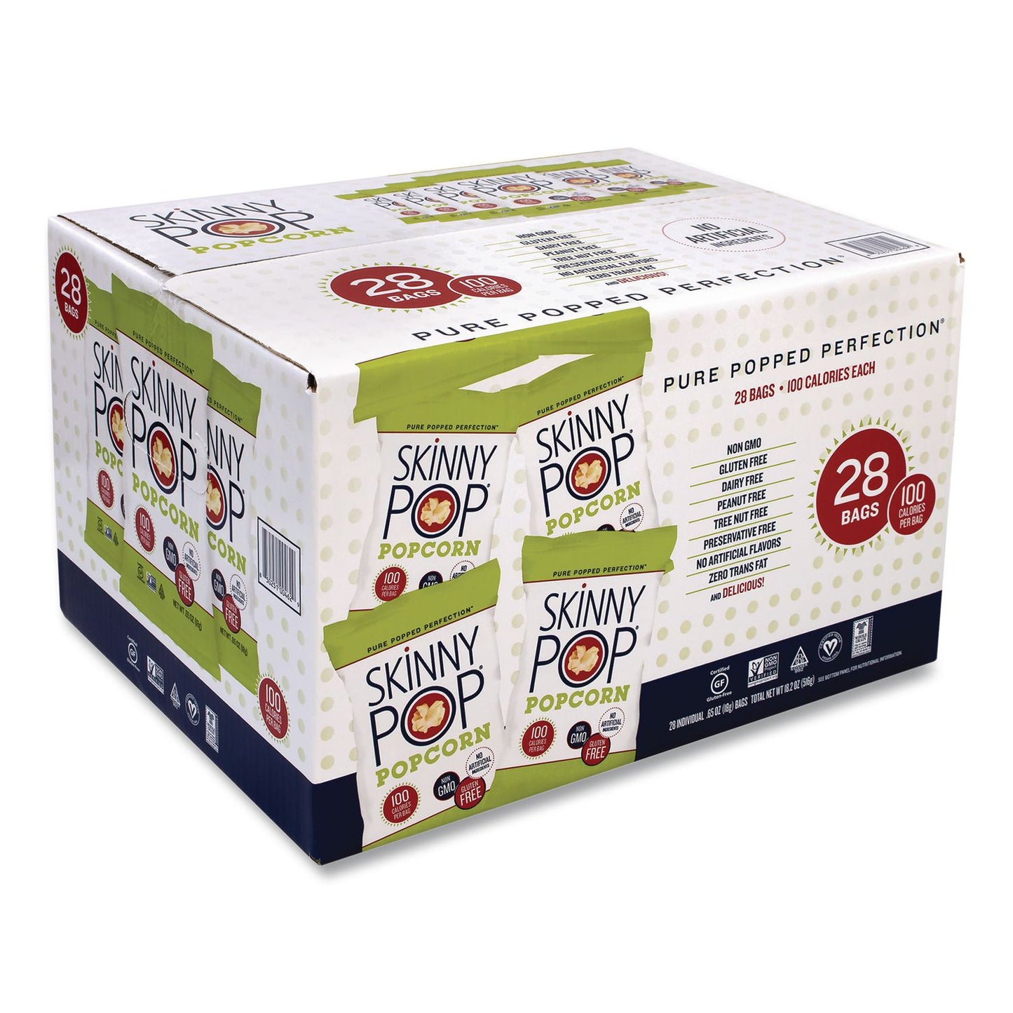 SkinnyPop® Popcorn, Original, 0.65 oz Bag, 28/Carton (PCNSKP00462)