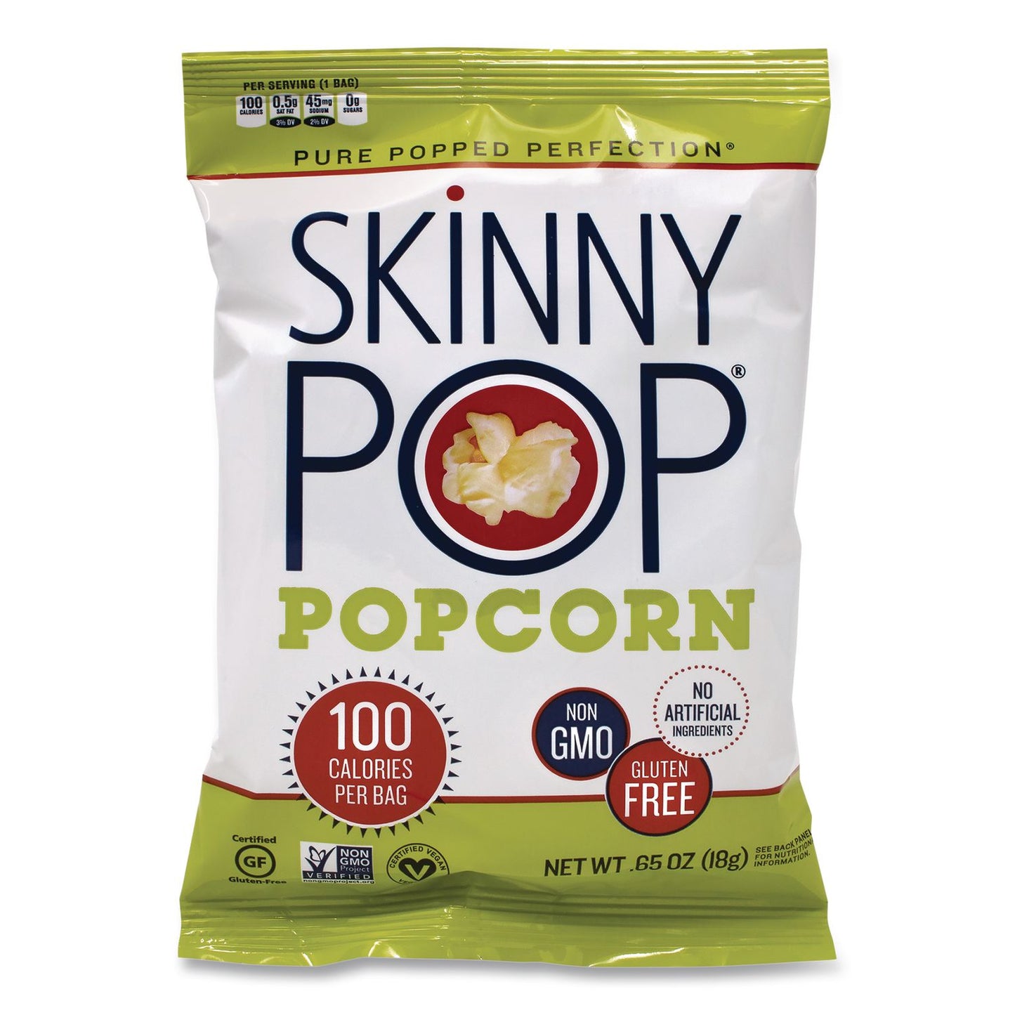 SkinnyPop® Popcorn, Original, 0.65 oz Bag, 28/Carton (PCNSKP00462)