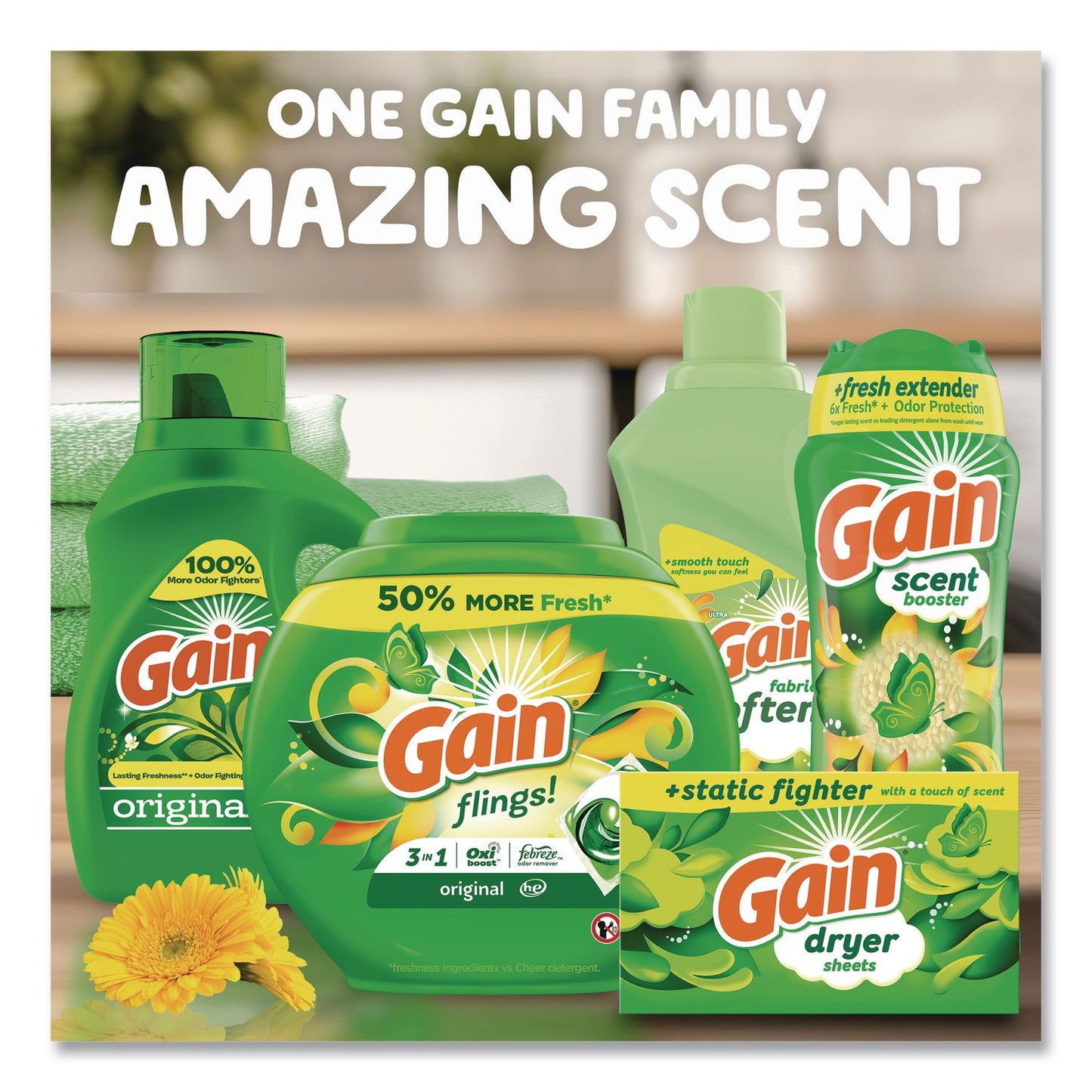 Gain® Fabric Softener, Original Scent, 140 oz Bottle (PGC10067)