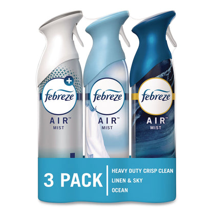 Febreze® AIR Variety Pack, Heavy-Duty Crisp Clean/Linen and Sky/Ocean, 8.8 oz Aerosol Spray, 3/Pack (PGC10677)