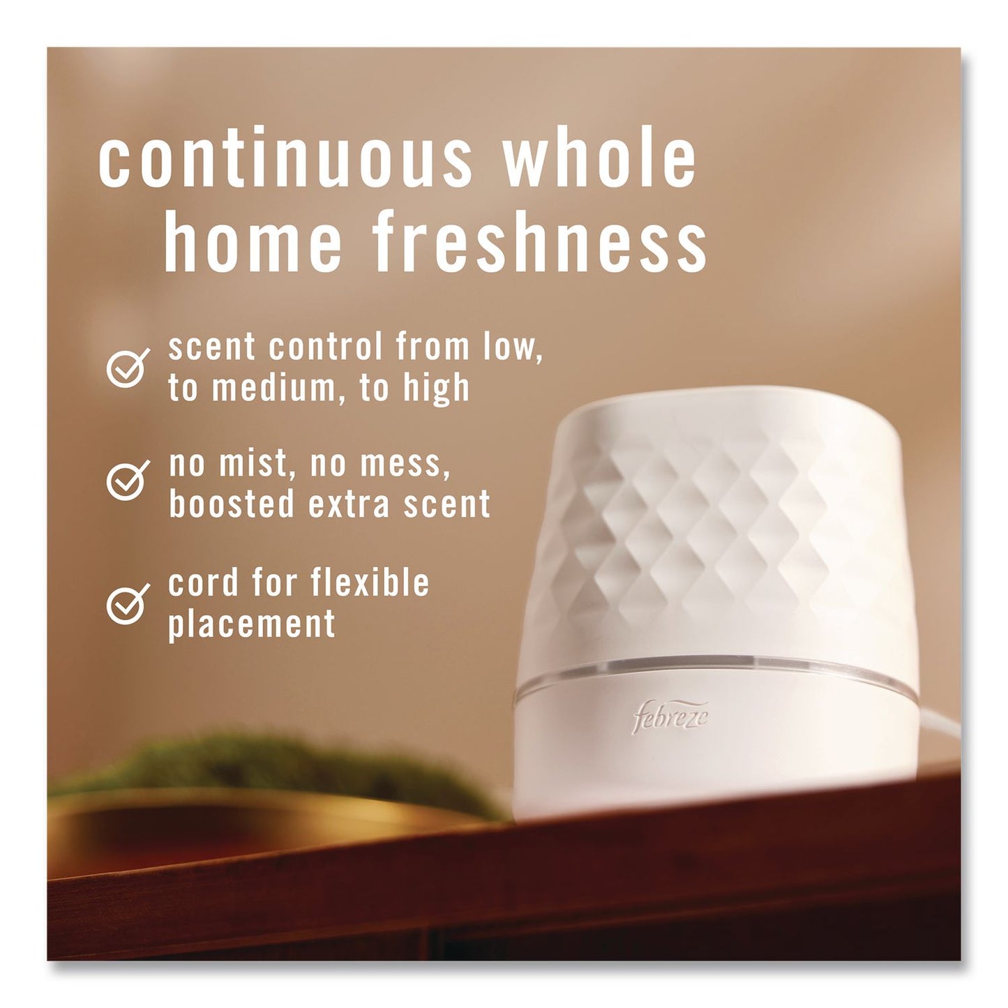 Febreze® Plug Scent Booster Oil Diffuser, 4.44 x 5.43 x 4.25, White (PGC14637)