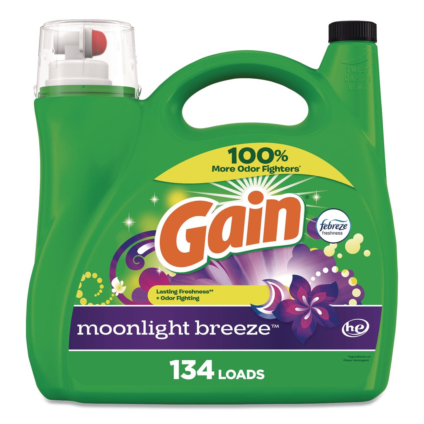 Gain® Liquid Laundry Detergent, HE Compatible, Moonlight Breeze, 194 oz Bottle (PGC19112)