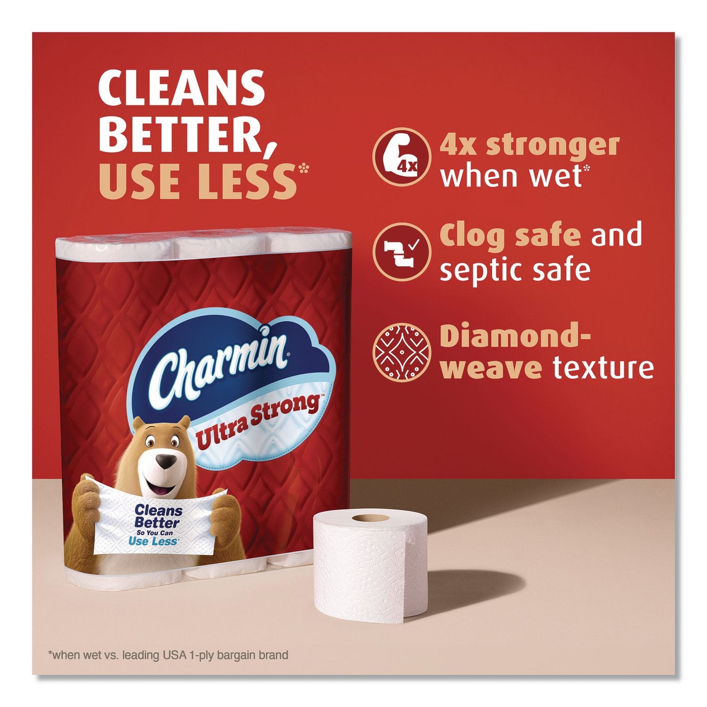 Charmin® Ultra Strong Bathroom Tissue, Septic Safe, 2-Ply, White, 220 Sheets/Roll, 12 Rolls/Pack (PGC32173)
