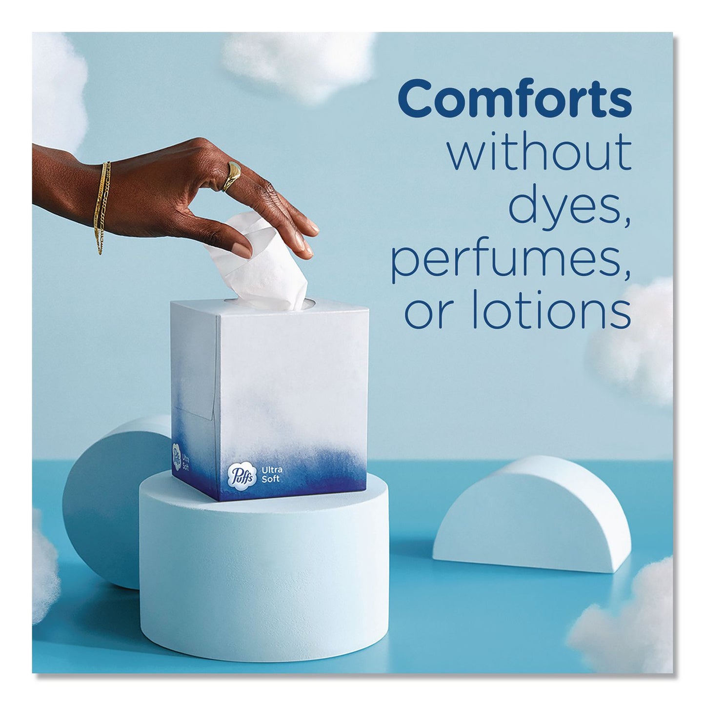 Puffs® Ultra Soft Facial Tissue, 2-Ply, White, 72 Sheets/Box, 8 Boxes/Pack (PGC61971)